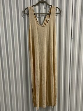 Old Navy Sleeveless Ribbed Maxi Dress in Beige Size XL